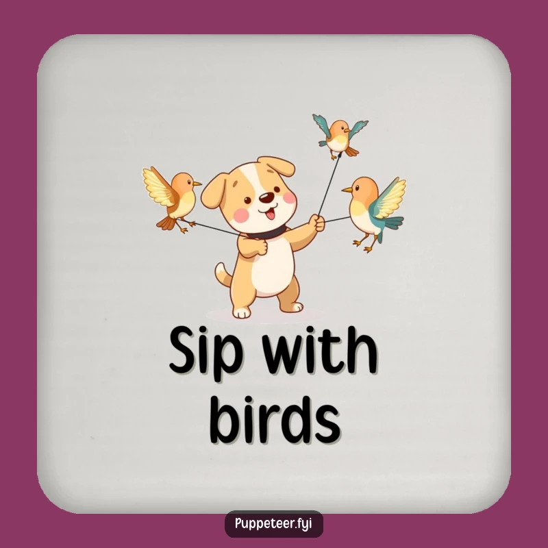 Funny Dog Bird Puppet Coasters: Protect Tables with Playfulness