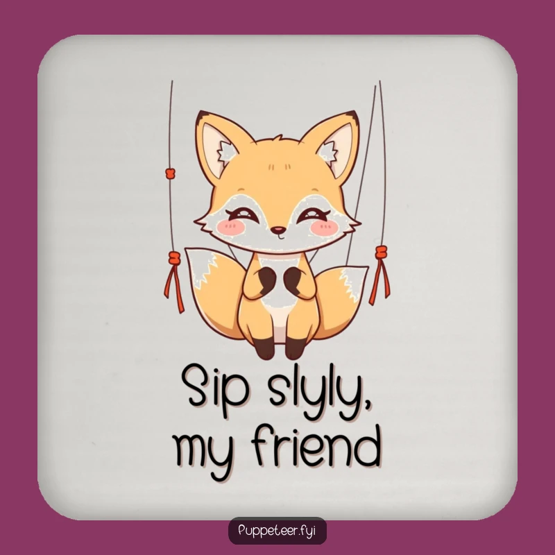 Funny Graceful Fox Coaster - Protect Surfaces with Style!