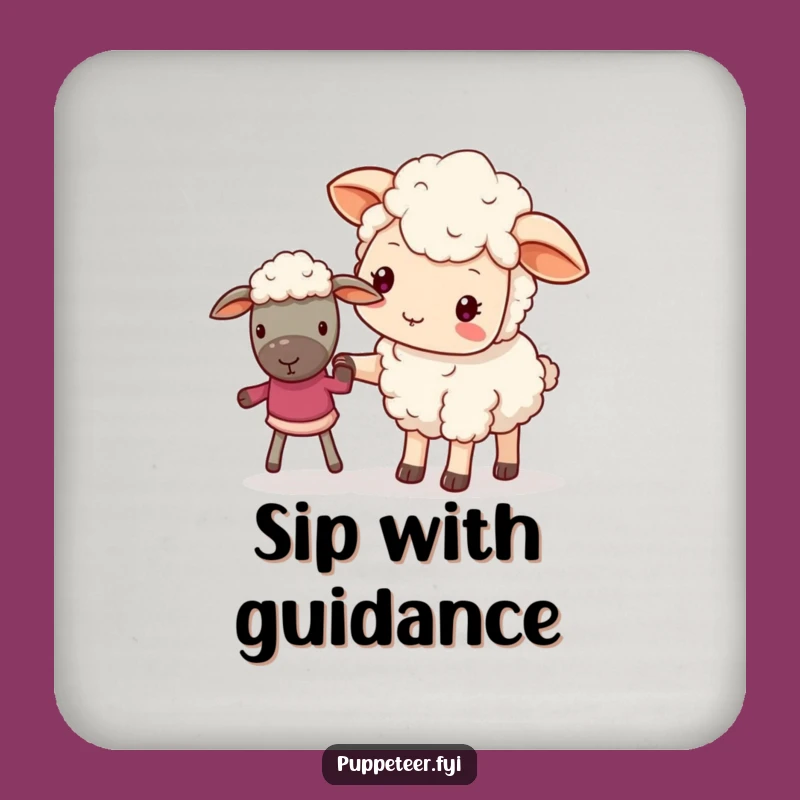 Funny Guiding Sheep Coaster: Protect Surfaces with This Cute Kawaii Art