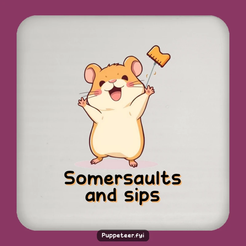 Funny Hamster Puppet Coaster: Happy Protection Gift