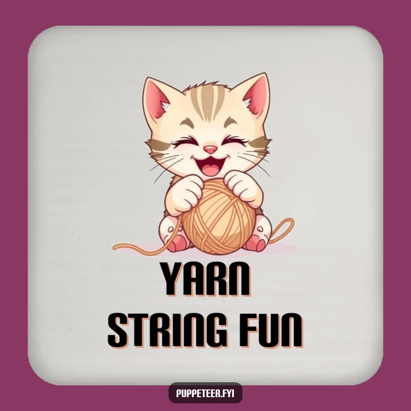 Funny Kitten Yarn Controller Coasters: Protect Surfaces with Playful Paws, Gift Set