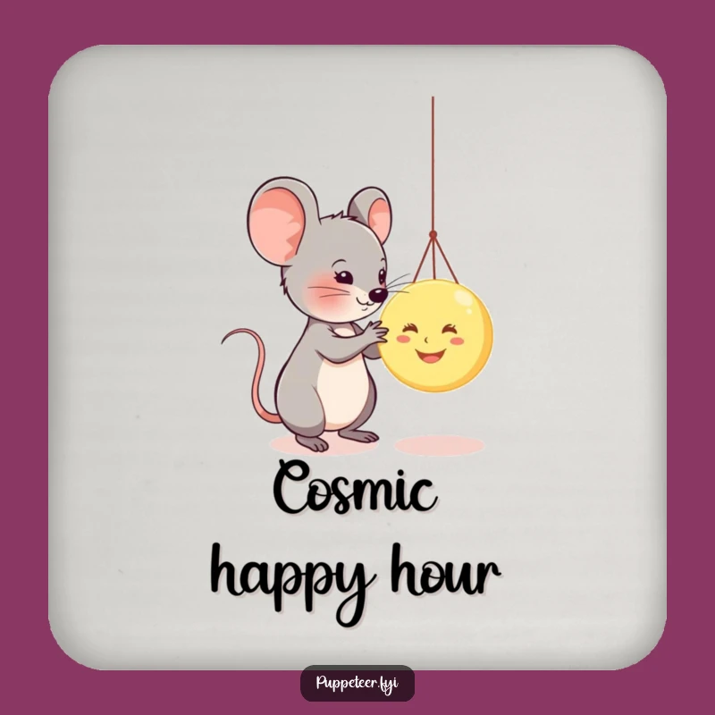 Funny Mouse Moon Puppet Coasters: Protect Surfaces with Humor