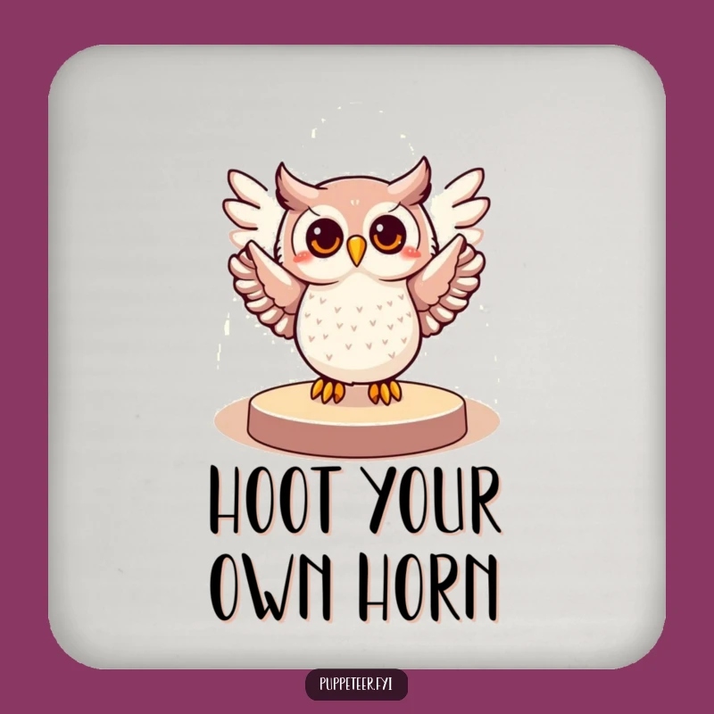 Funny Owl Spotlight Drink Coaster - Cheerful Bird Protection for Surfaces