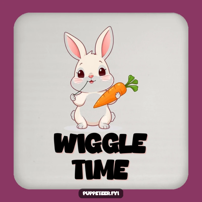 Funny Rabbit Carrot Puppet Coaster Set: Curious Tugger, Protect Surfaces, Unique Funny Gift