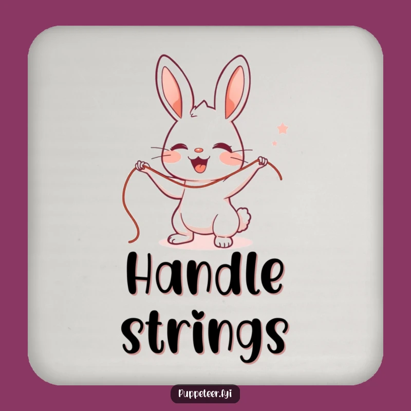 Funny Rabbit Puppet Master Coaster: Cute Character's Tabletop String Control Gift