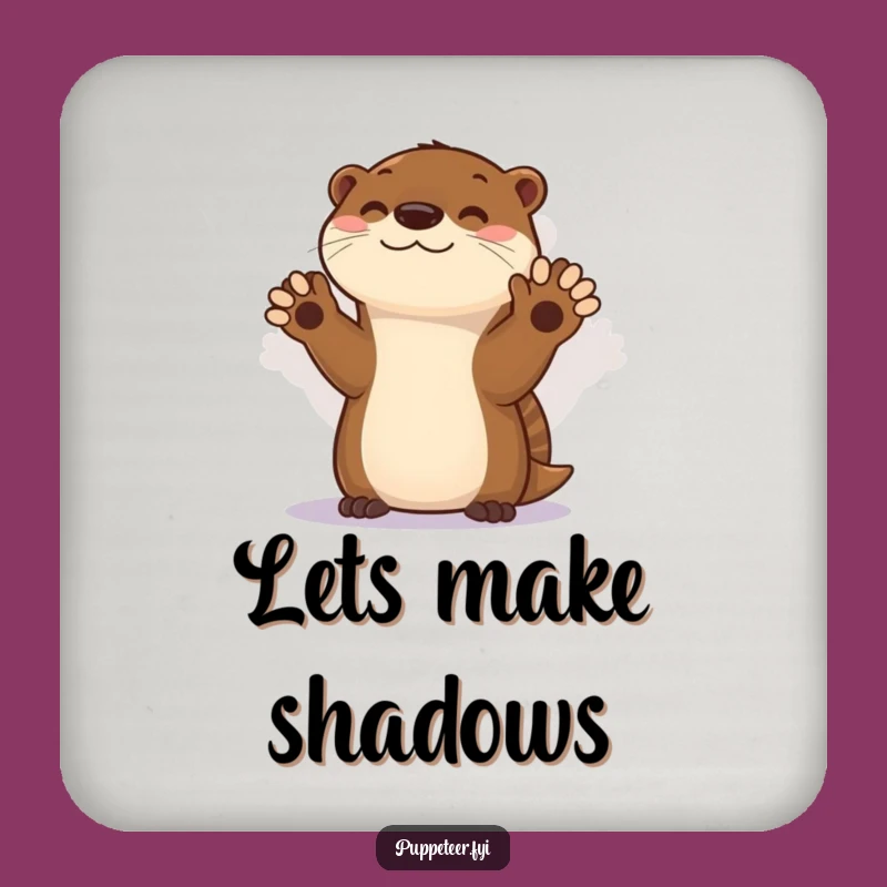 Set of Funny Otter Shadow Puppet Drink Coasters - Protect Your Surfaces with Humor!