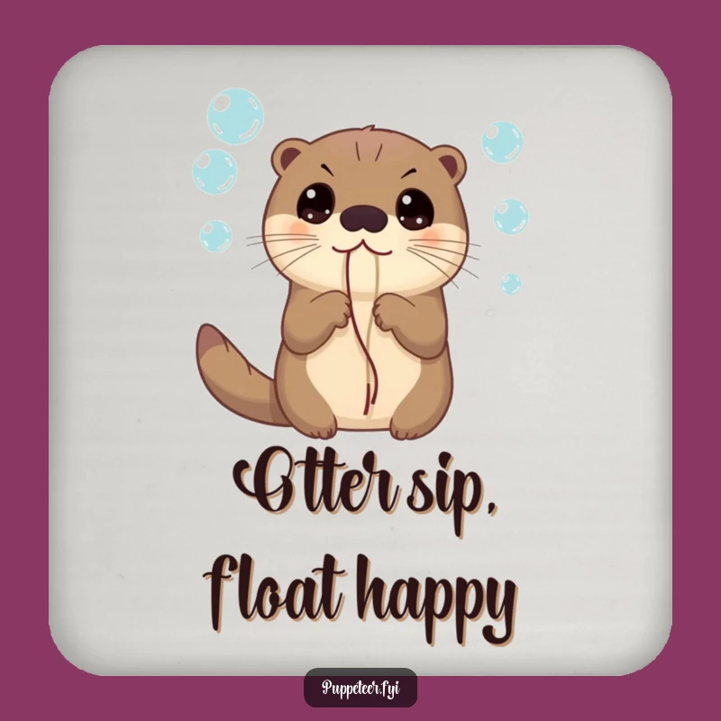 Funny Otter Bubbles Drink Coaster: Protect Surfaces with Hilarious Wonder