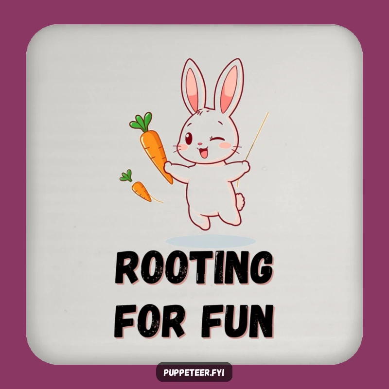 Playful Rabbit Puppet Drink Coaster: Dance Floor Protection!