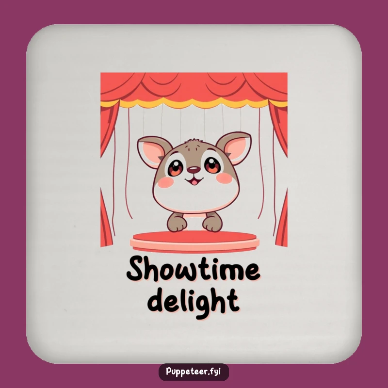 Funny Happy Animal Puppet Show Coaster - Protect Surfaces with Wonder Gift
