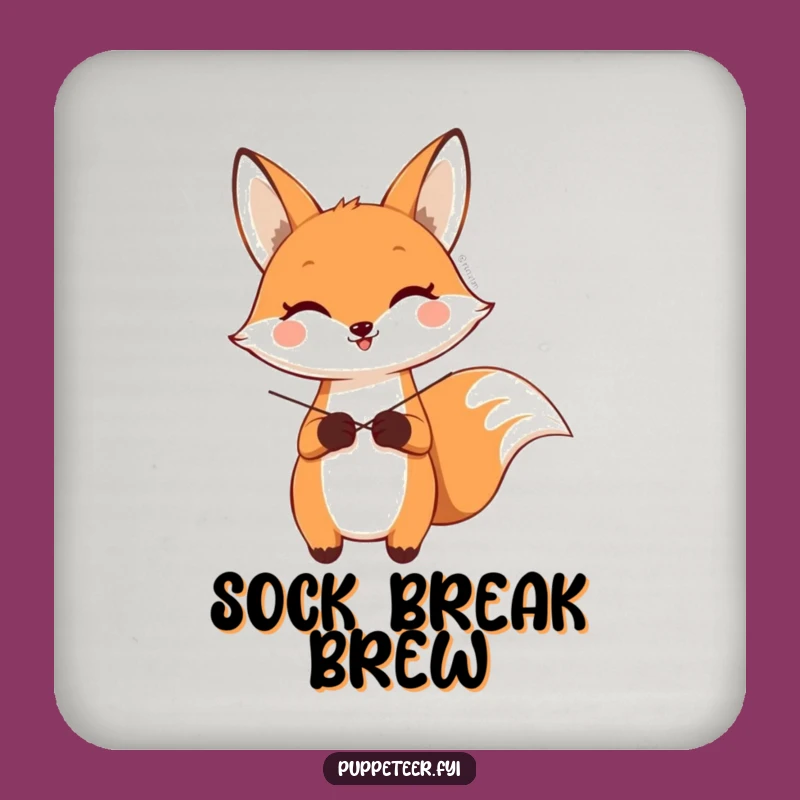 Funny Fox Sock Puppet Coasters: Protect Surfaces with Style