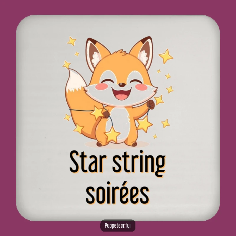 Funny Fox Star Manipulator Coasters: Protect Surfaces with Celestial Flair, Gift Set