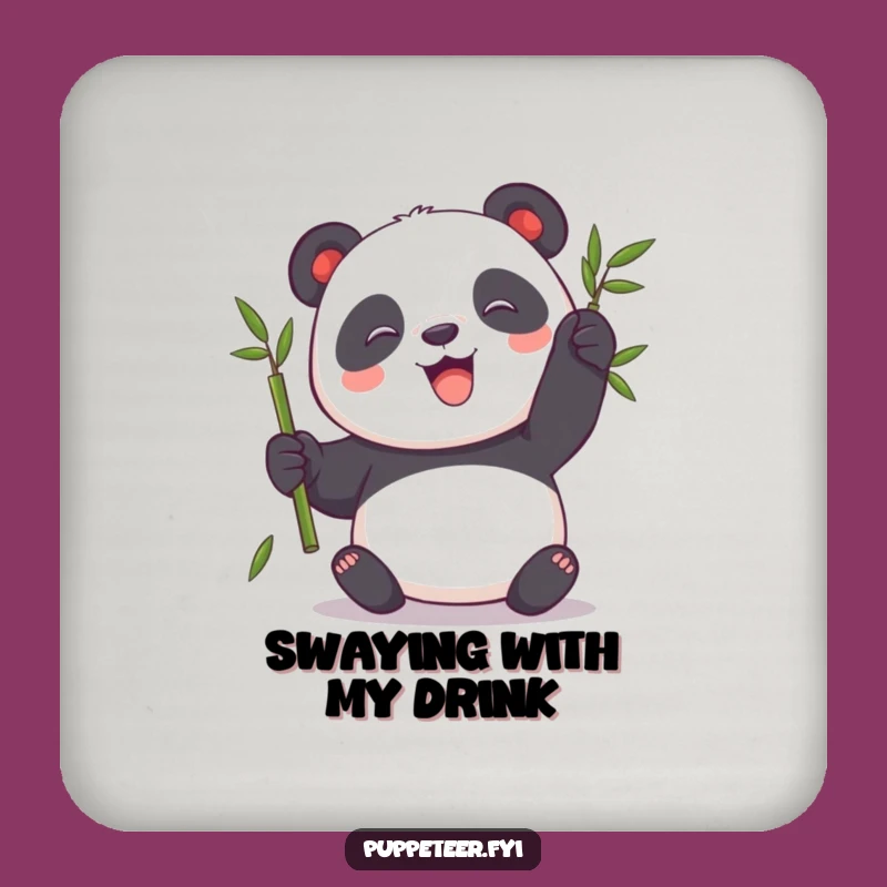 Funny Panda Drink Coaster: Playful Bamboo Protection, Cute Table Decor Gift