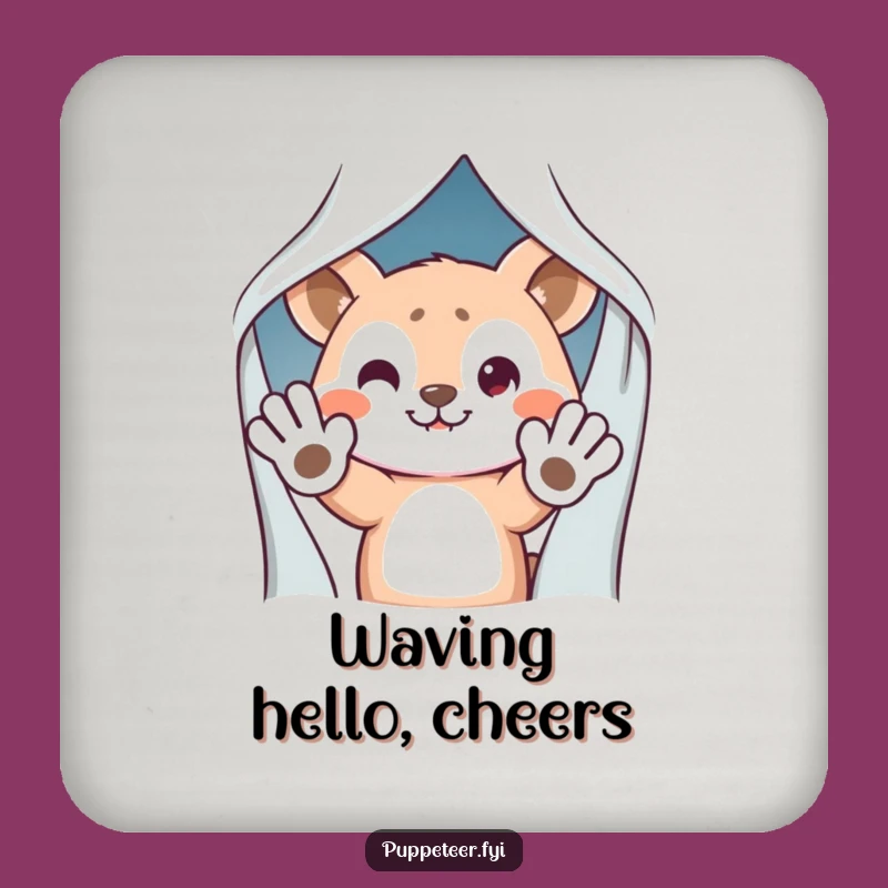 Funny Animal Hiding Coaster - Mischievous Puppet Hands Drink Protection Gift