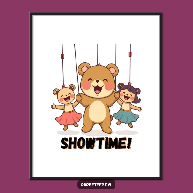 Funny Bear Puppet Master Poster: Decorate with Joyful Control, A Whimsical Funny Gift!