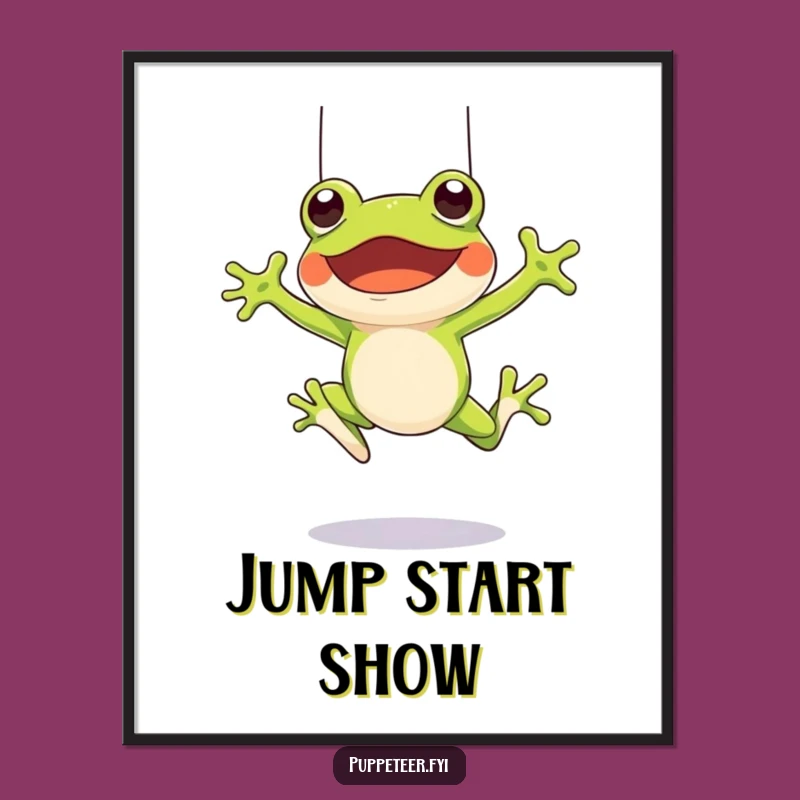 Funny Frog Puppet Master Poster: Leap into Laughter Wall Art
