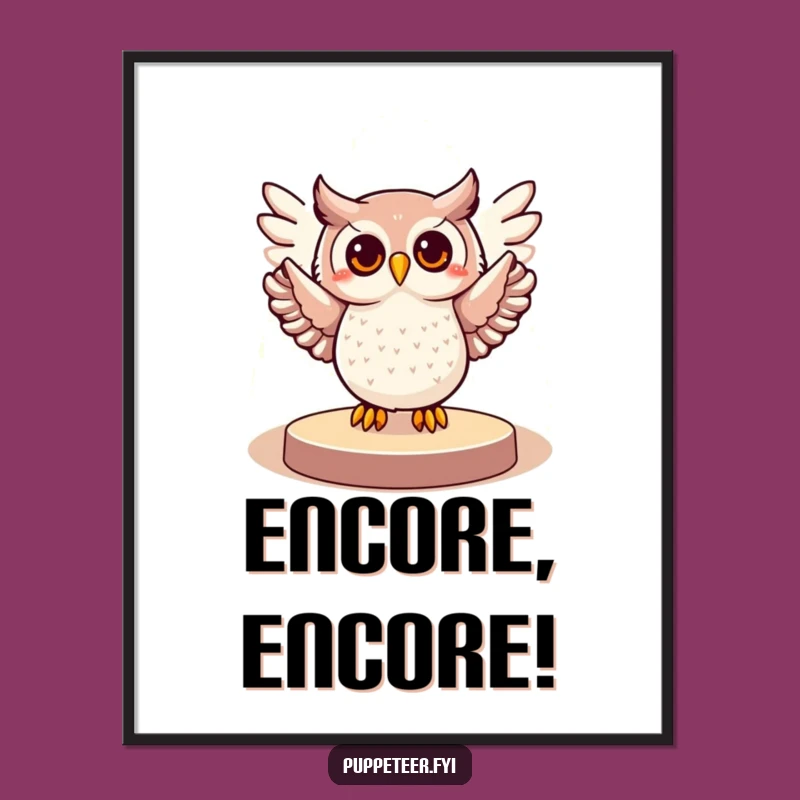 Funny Owl Spotlight Poster - Cheerful Bird Art Print for Wall Decor
