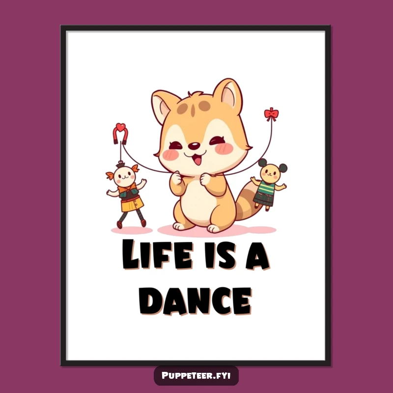 Funny Toy Theater Poster - Cute Animal Puppet Show Art Decor Gift