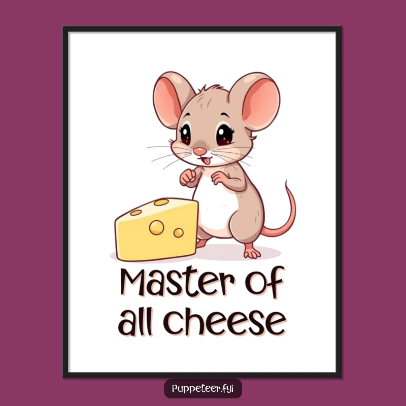Funny Mouse Poster: Determined Puppet Master Art Print, Skillful Wall Decor Gift
