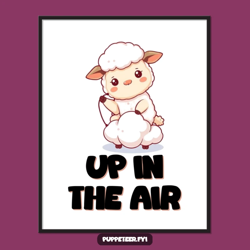 Funny Sheep Cloud Poster: Beaming Sheep's Sky Artistry, Whimsical Decor!