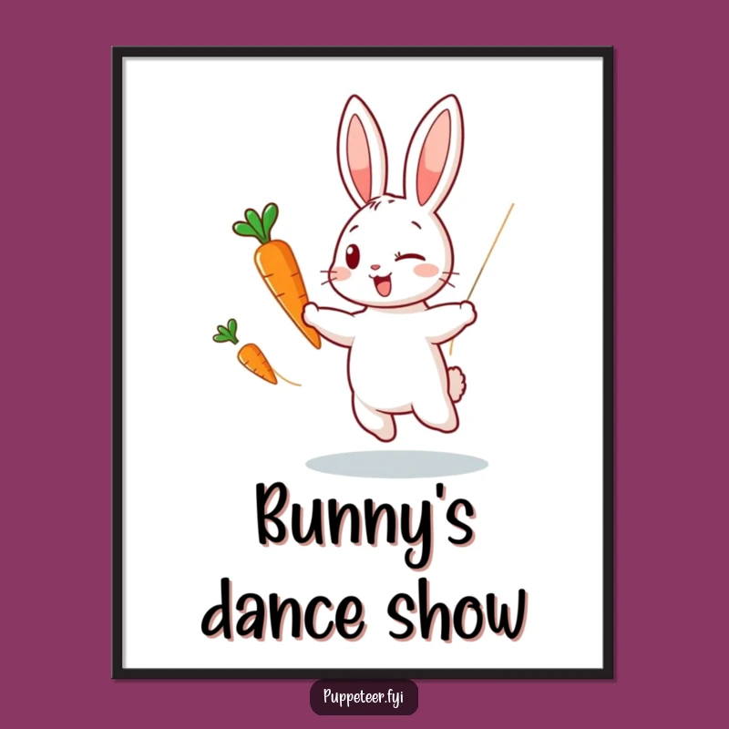 Whimsical Rabbit Puppet Poster: Carrot Dances to Life!