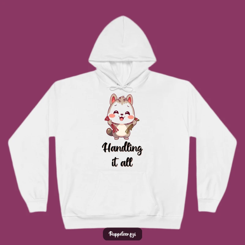 Cozy Funny Organizer Hoodie - Cheerful Animal Multi-Tasker Wear Gift