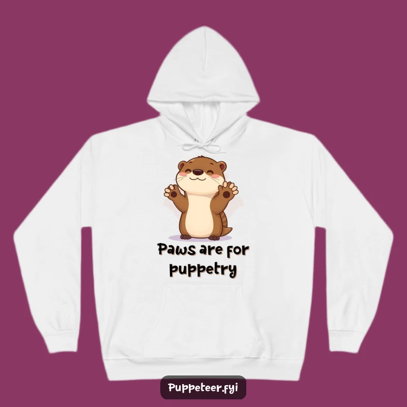 Cozy Funny Otter Shadow Puppet Show Hoodie - Warm and Hilarious!