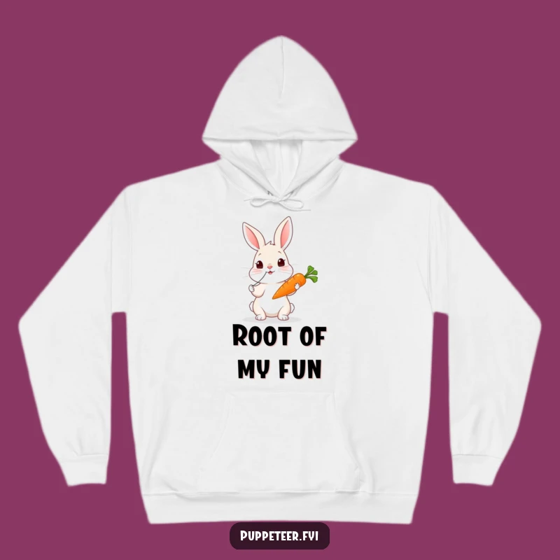 Cozy Funny Rabbit Carrot Puppet Hoodie: Curious Tugger, Wiggling Carrot, Ultimate Funny Gift