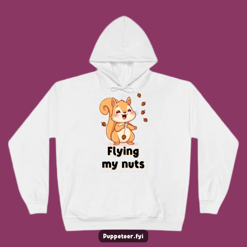 Cozy Funny Squirrel Hoodie: Cheerful Acorn Launcher Sweatshirt, Warm and Playful Gift