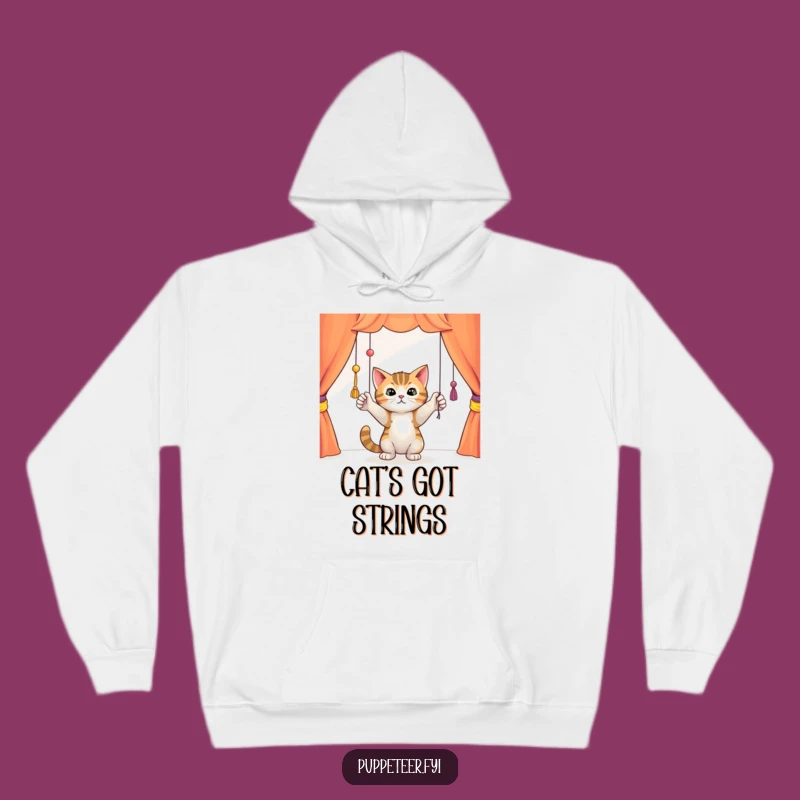 Funny Cat Puppet Strings Hoodie, Cozy and Hilarious Gift for Cat Lovers
