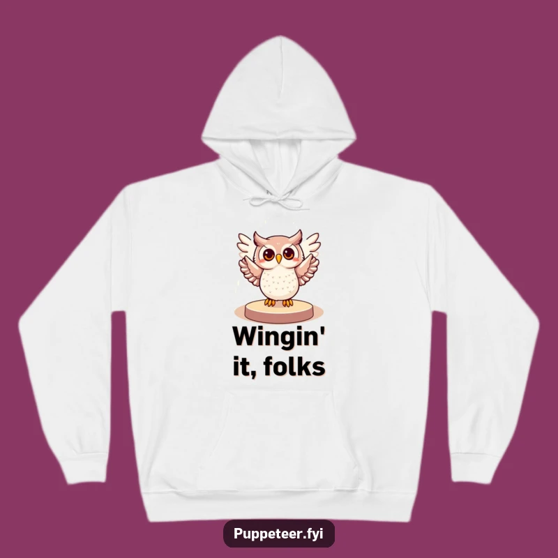 Funny Owl Spotlight Hoodie - Cozy Cheerful Bird Gift for Comedy Enthusiasts