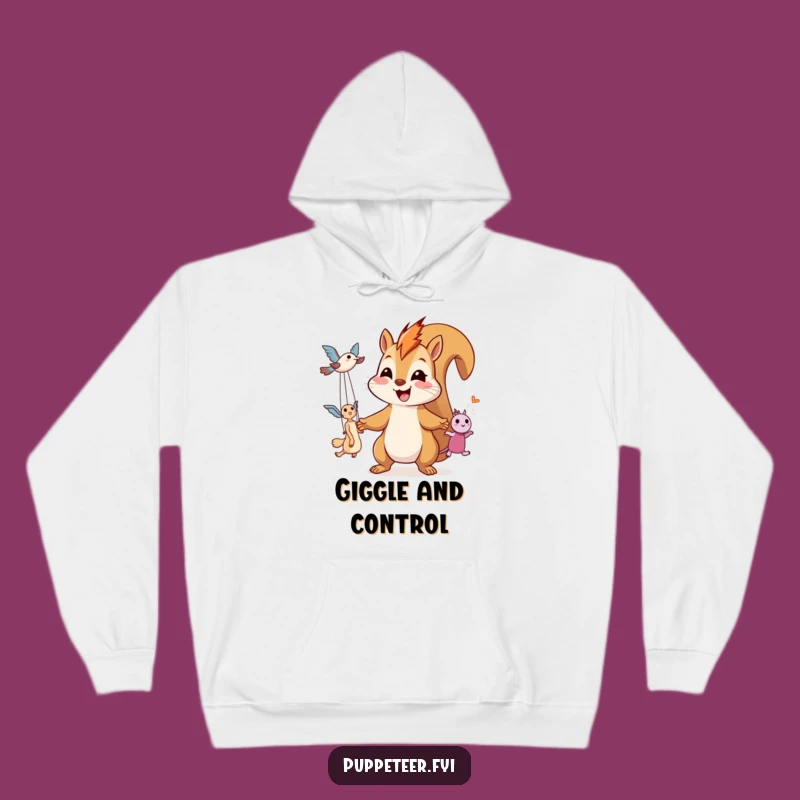 Cozy Funny Squirrel Puppet Master Hoodie - Warm & Hilarious Gift Idea