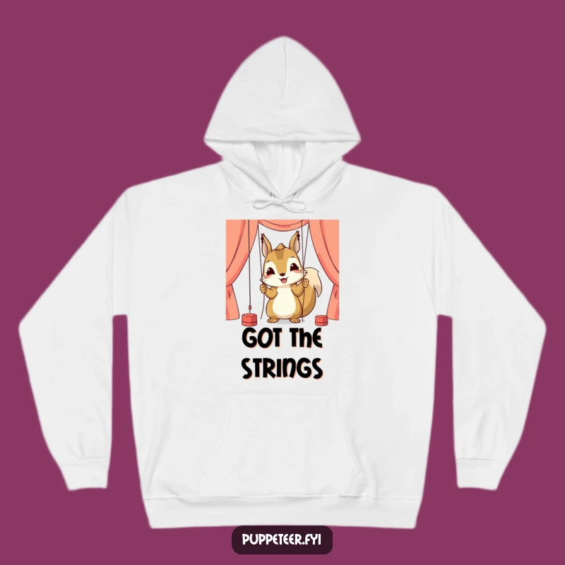 Cozy Funny Squirrel Puppeteer Hoodie: Stay Warm with Focused Craft