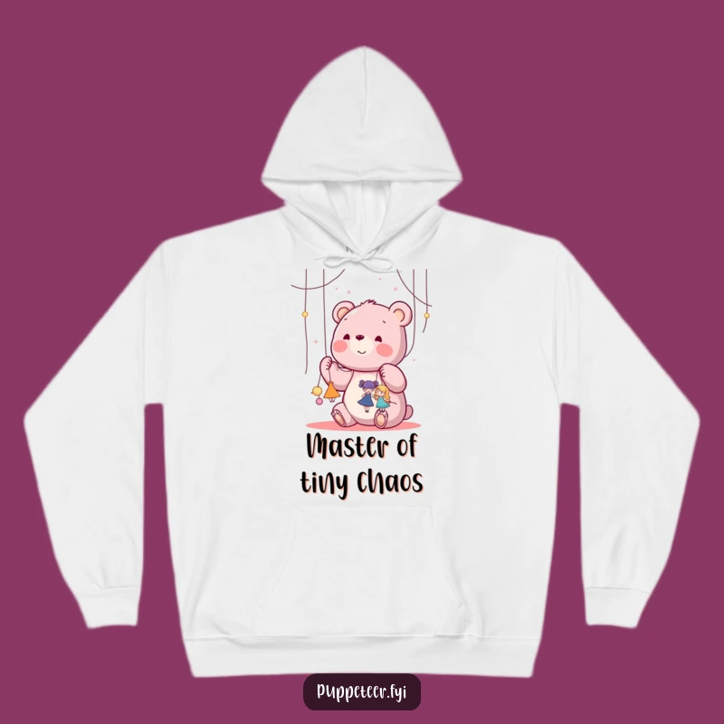 Funny Puppet Master Bear Hoodie - Cozy Control Freak Style!
