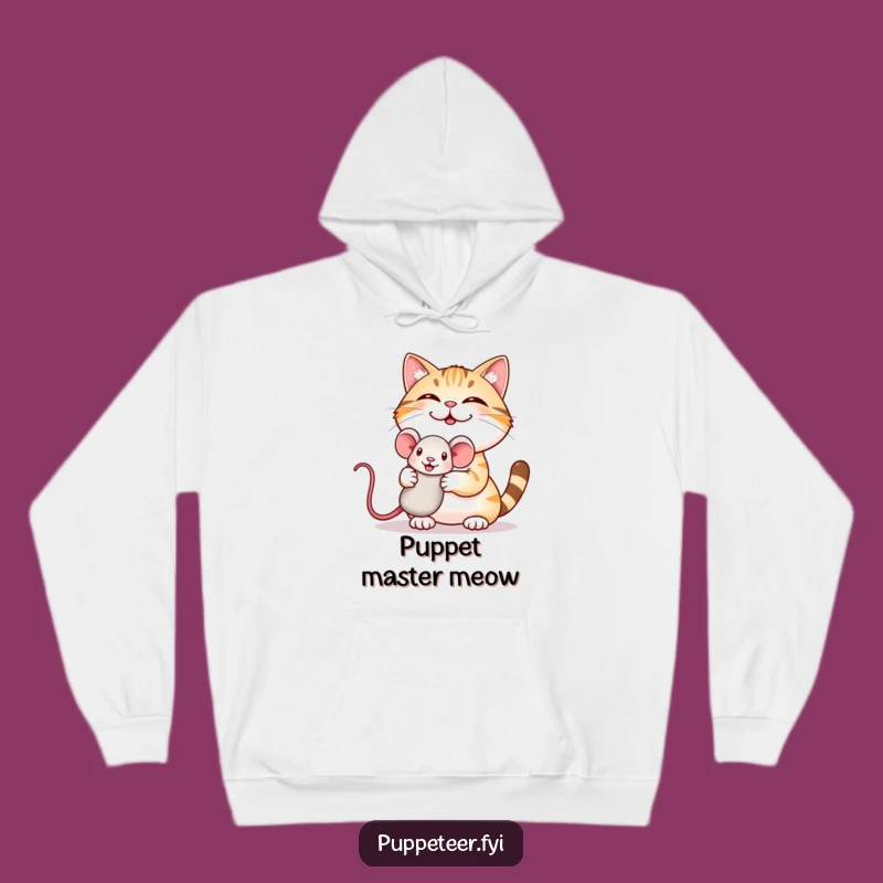 Cozy Funny Cat Puppet Hoodie: Giggling Cat, Warm Entertainment Wear