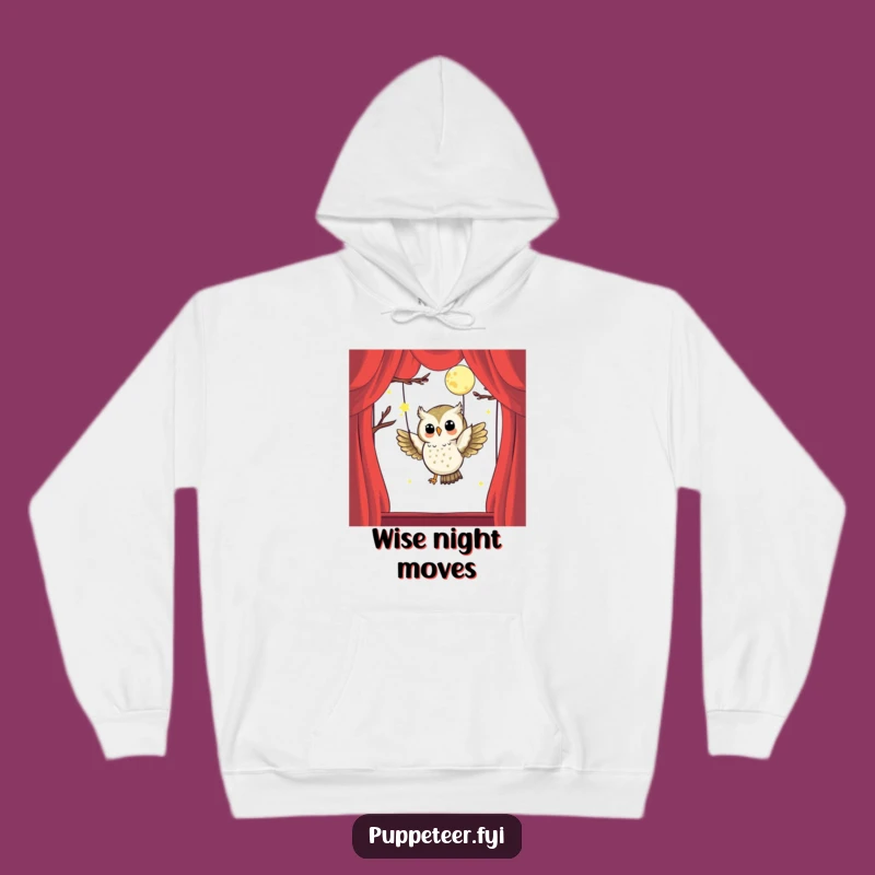 Cozy Owl Puppet Master Hoodie: Dreamy Moon Flight Fun!