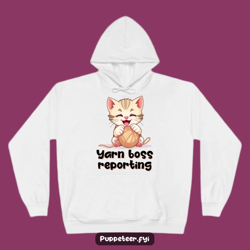 Cozy Funny Kitten Yarn Controller Hoodie: Warm Paws Design, Perfect Gift For Cuddles