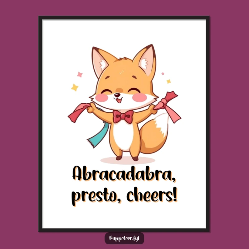 Free Printable Fox Wall Art: Funny Magic Trick Downloadable Decor for a Whimsical Space