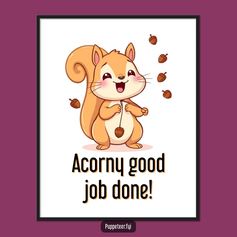 Free Printable Squirrel Acorn Acrobatics Wall Art - Energetic Downloadable Decor!