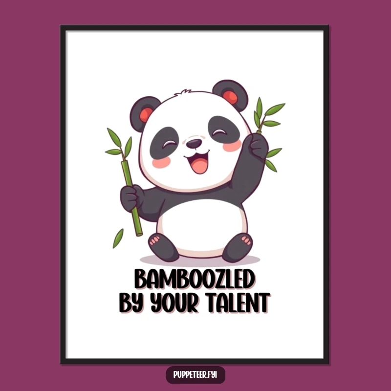 Free Printable Panda Bamboo Puppet Wall Art - Whimsical Downloadable Decor!