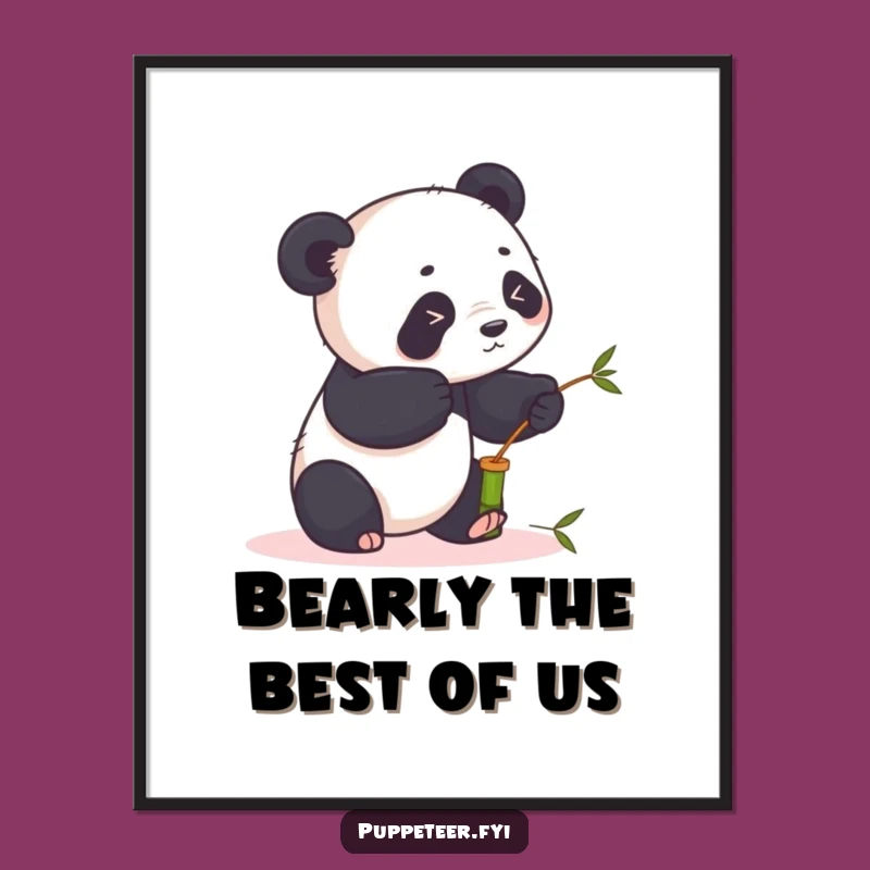 Free Printable Panda Bamboo Wall Art: Funny Panda Animates Puppet, Hilarious Downloadable Art for Your Home
