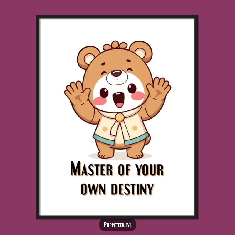 Bear Puppet Show Fun: Free Printable Wall Art Downloadable Decor