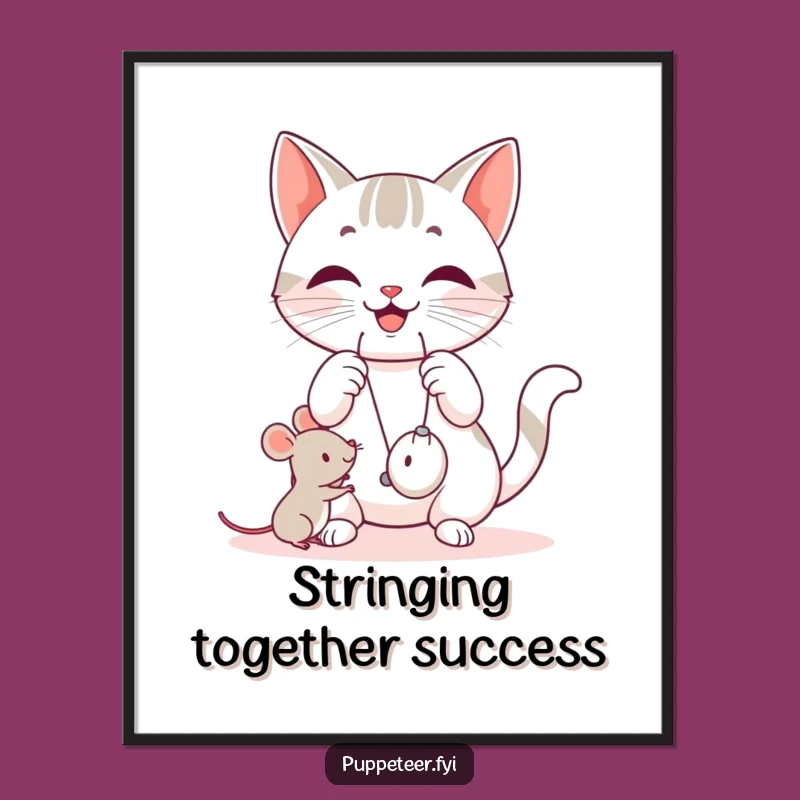 Cat's Playful Pursuit: Free Printable Wall Art Downloadable Decor