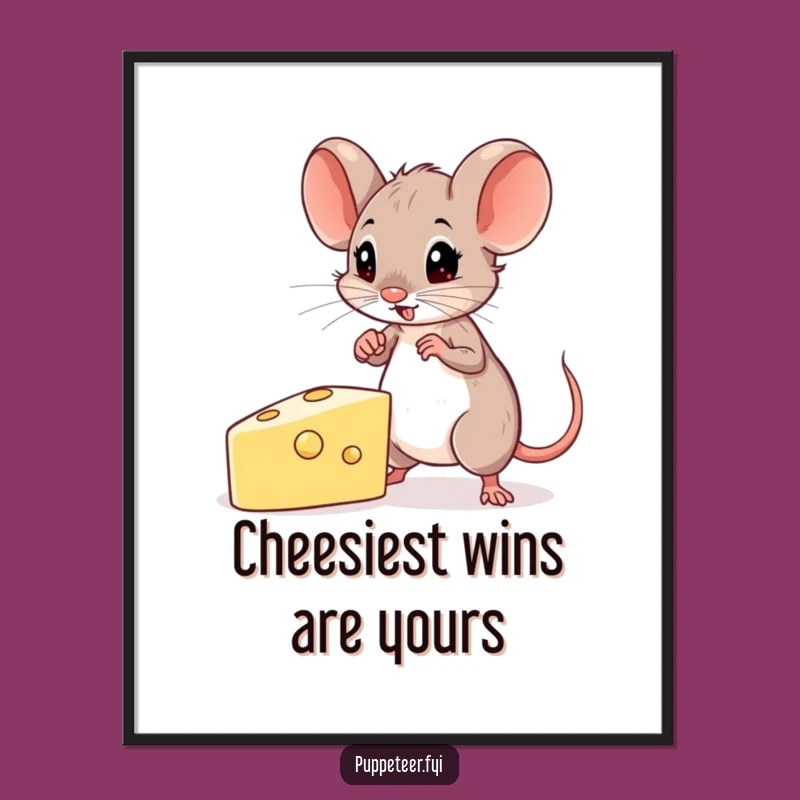 Free Printable Mouse Cheese Puppet Wall Art - Quirky Downloadable Decor!