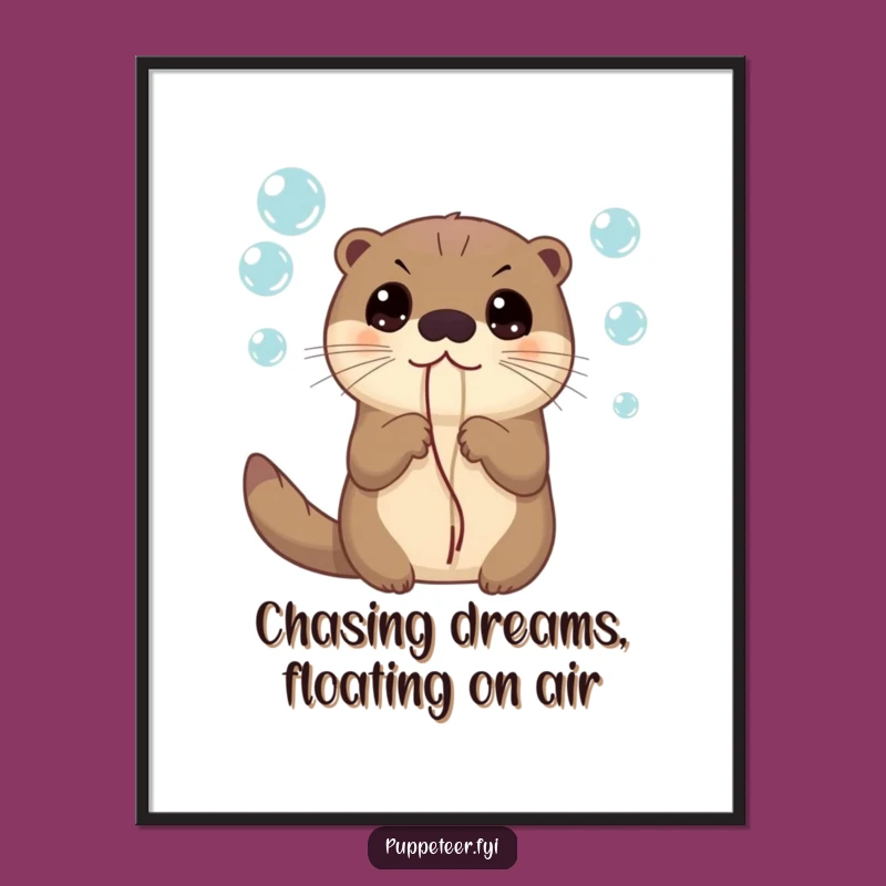 Free Printable Curious Otter Wall Art - Bubble Play Funny Decor downloadable gift!