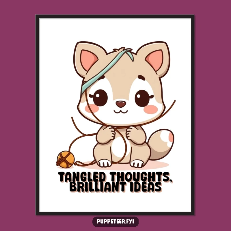 Free Printable Wall Art: Curious Animal Inventor, String Art, Quirky Decor Download