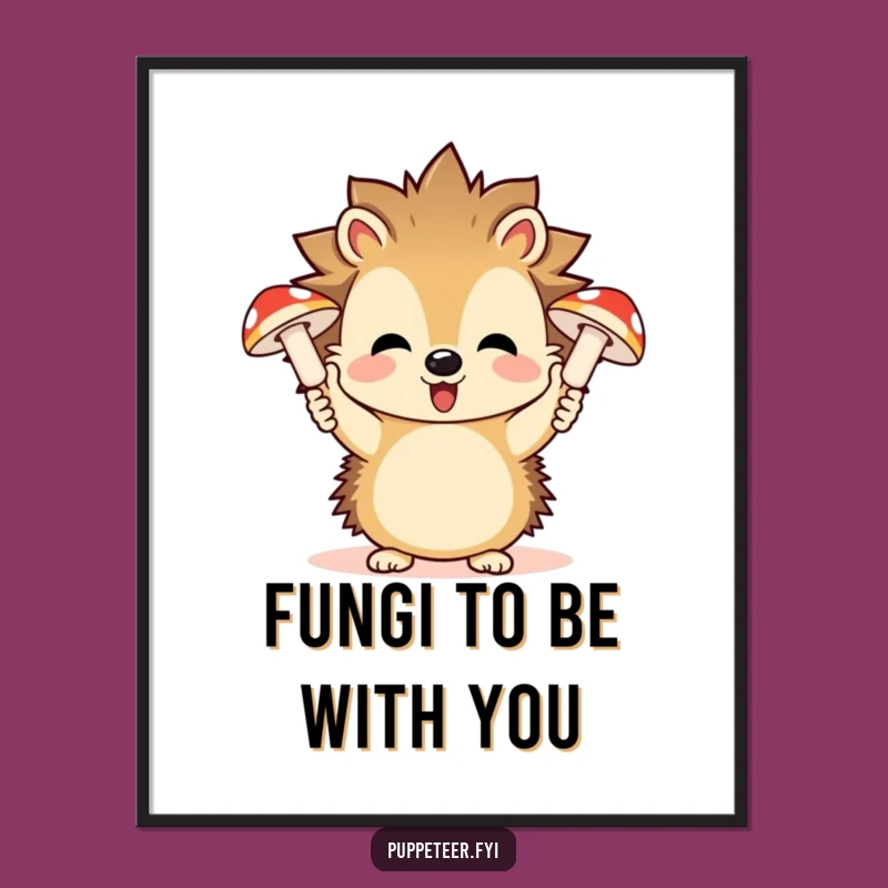 Free Printable Wall Art: Hedgehog Puppet Master - Whimsical Downloadable Art