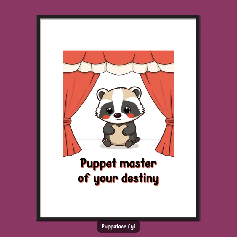 Funny Free Printable Wall Art: Badger Puppet Show Downloadable Art for Theater Lovers