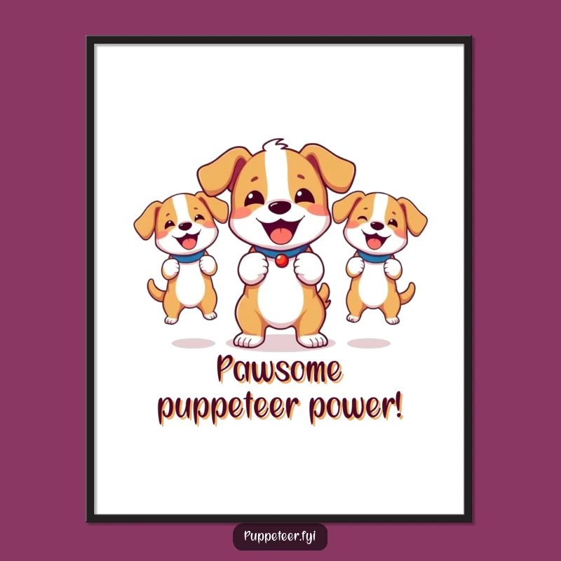 Funny Free Printable Wall Art: Dog Puppets Downloadable Art for Playful Decor