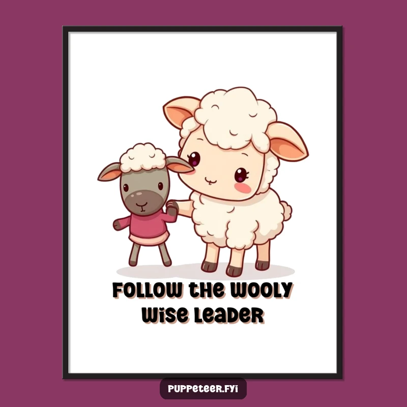 Funny Free Printable Wall Art: Guided Kawaii Sheep! Wholesome Downloadable Art