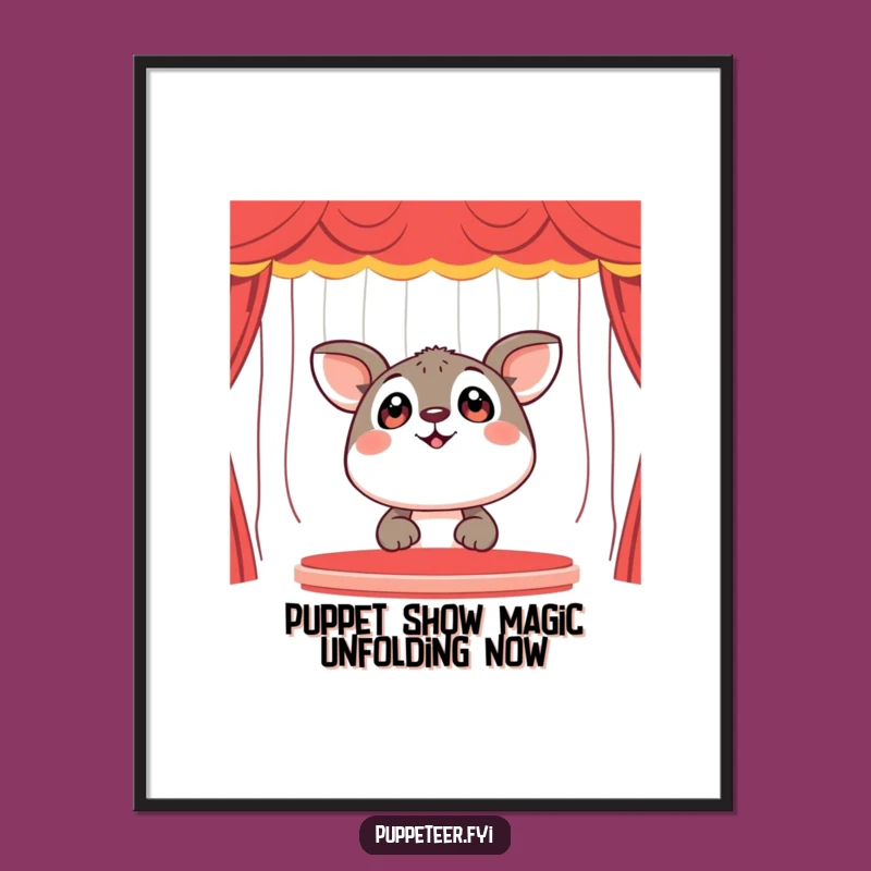 Funny Free Printable Wall Art: Happy Animal Wide-Eyed Puppet Show Downloadable Art